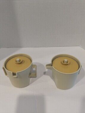 Vintage 1970s Tupperware Creamer and Sugar Set Retro Kitchen Mid Century